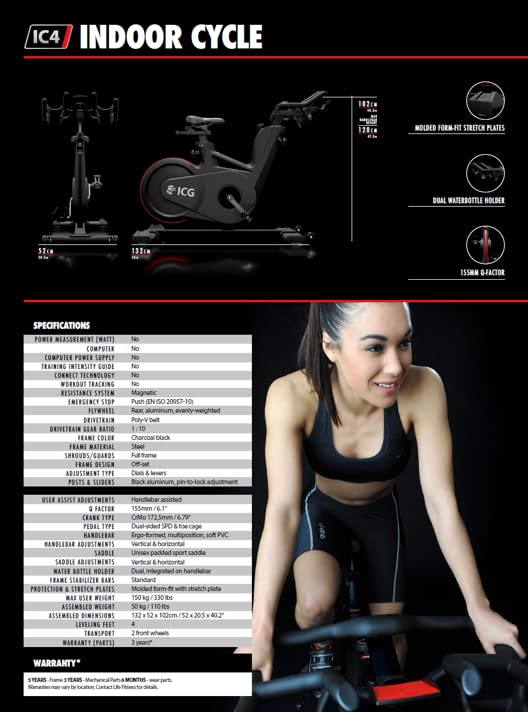 Life Fitness ICG Group Indoor Exercise Bike IC4 (IC-IC4B1)