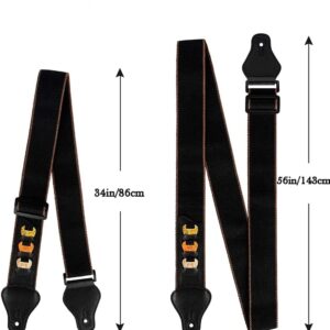 BetterJonny Guitar Strap, Adjustable Guitar Shoulder Strap Guitar Belt with Leather Ends Guitar Picks Strap Locks