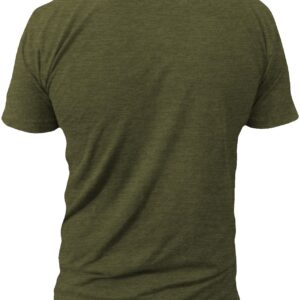 Gym Life Men's American Flag Athletic Performance Short Sleeve Workout T-Shirt, Olive Green (X-Large)