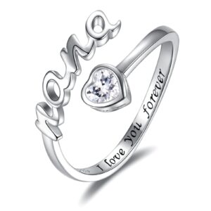 infinity mom nana ring 925 sterling silver adjustable ring for mom grandma mothers day jewelry gift (infinity nana ring)