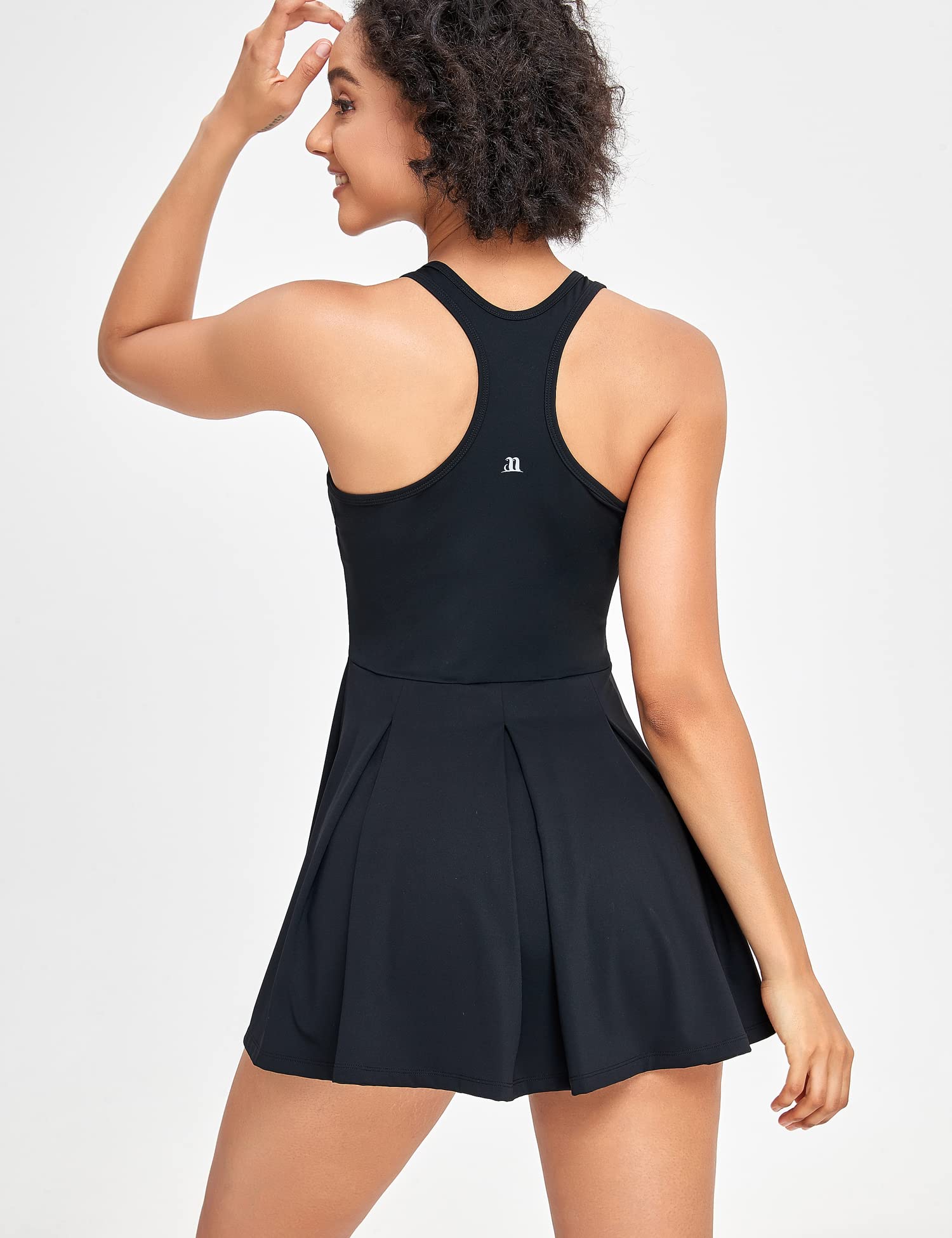 1a1a Tennis Dresses for Women, Golf Apparel and Golf Dresses for Women with Inner Shorts and Pockets, Women’s Athletic Dress for Workouts Black Medium