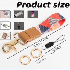 Handlein Key Ring Bracelet ，Mini Keychain Bracelet for Women，Key Rings for Keychains Holder Car ID Badges Card Wallet Phone Camera.（Triangle）