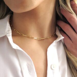 Gold Initial Necklaces for Women, 14K Gold Plated Layered Necklaces Paperclip Chain Necklace for Women Dainty Gold Coin Letter Pedant Necklace for Women Initial A Necklaces for Women Jewelry