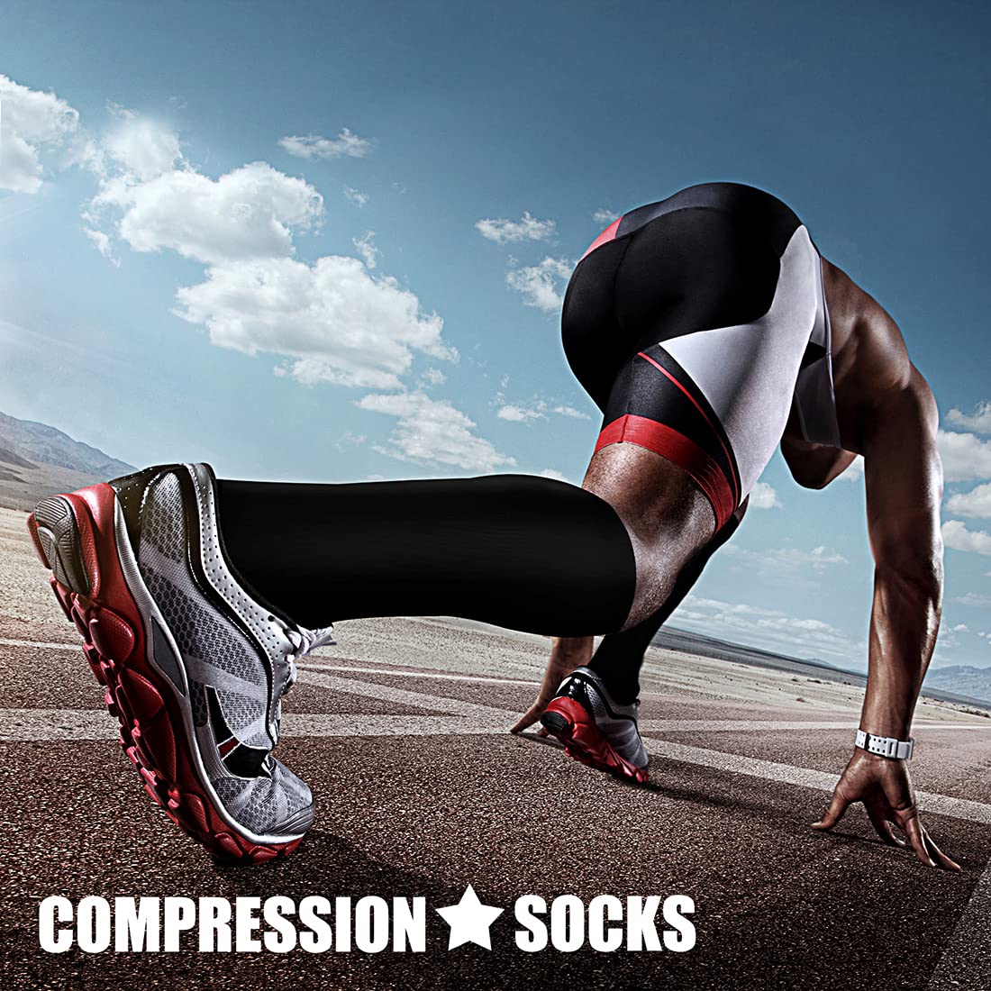 CHARMKING Compression Socks for Women & Men Circulation (3 Pairs) 15-20 mmHg is Best Athletic for Running, Flight Travel, Support, Cycling, Pregnant - Boost Performance, Durability (L/XL,Multi 54)