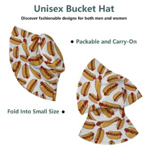 Hot Dog Bucket Hat Packable Sun Hats Fisherman Outdoor Summer Beach Caps for Men Women