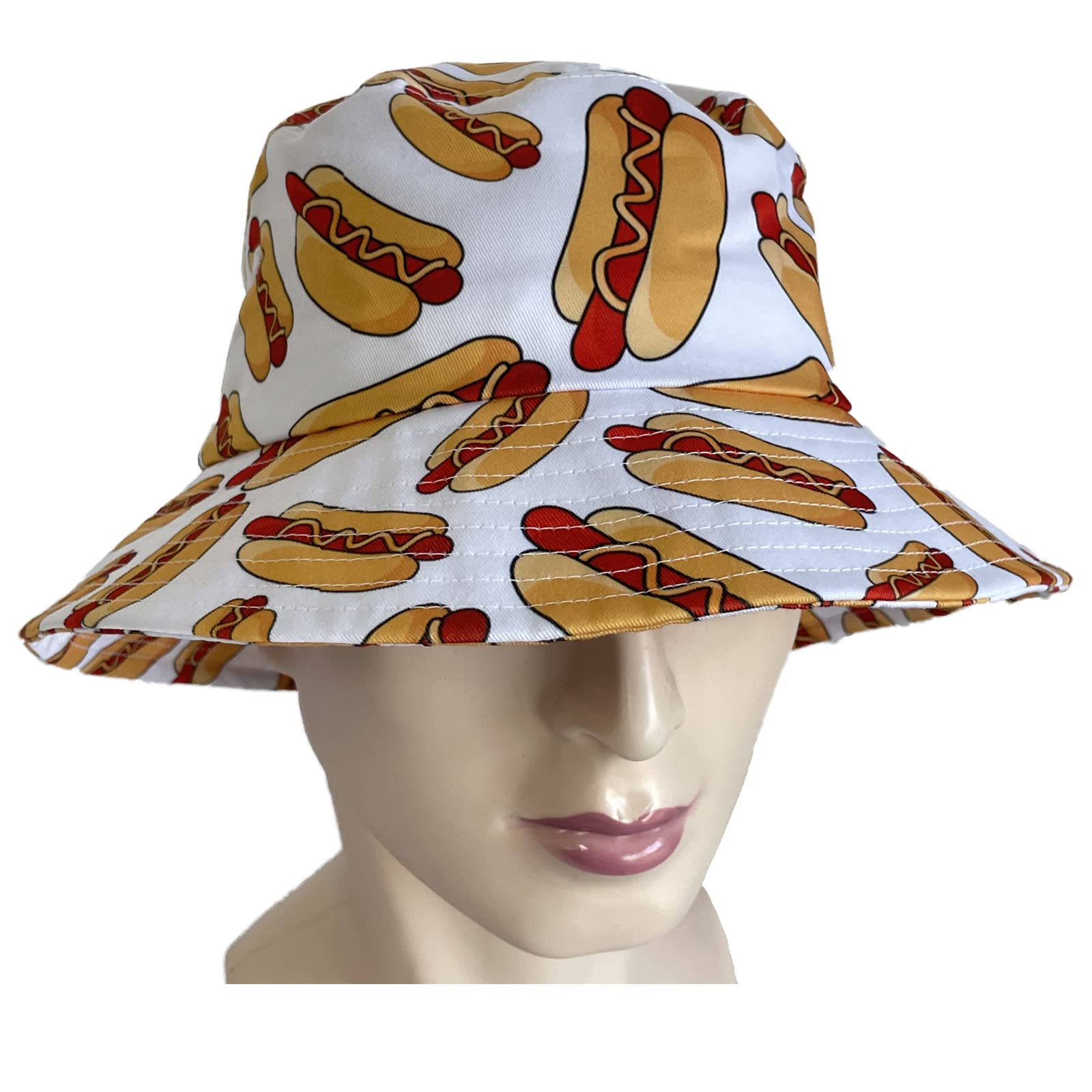 Hot Dog Bucket Hat Packable Sun Hats Fisherman Outdoor Summer Beach Caps for Men Women