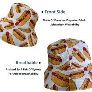 Hot Dog Bucket Hat Packable Sun Hats Fisherman Outdoor Summer Beach Caps for Men Women