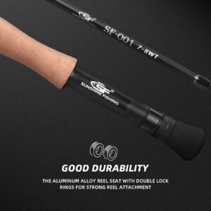 SF Fly Fishing Rod 4 Piece 7 or 8 Weight 9FT Matt Black Fly Rod IM7 Carbon Fiber for Starter Bass Pike Carp