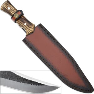 Armory Replicas Wild Hog Bowie Outdoor Hunting Knife | Full Tang Fixed Blade Knife Wooden Handle