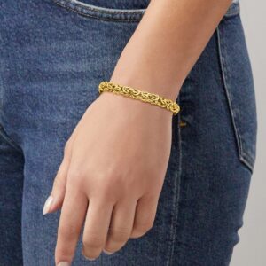 Canaria 10kt Yellow Gold Byzantine Bracelet. 7 inches