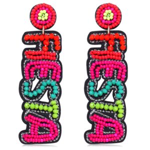 cinco de mayo earrings for women colorful beaded fiesta pinata drop dangle earrings statement party earrings mexican holiday gift (style2)