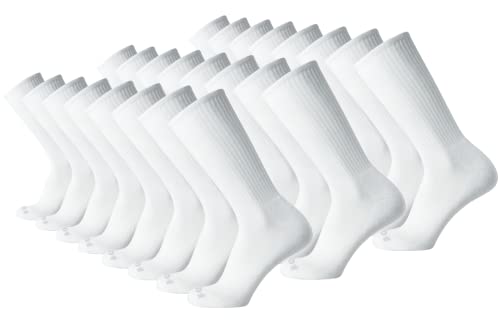 AND1 Men's Socks - Athletic Cushion Crew Socks (24 Pack), Size 6-12.5, White