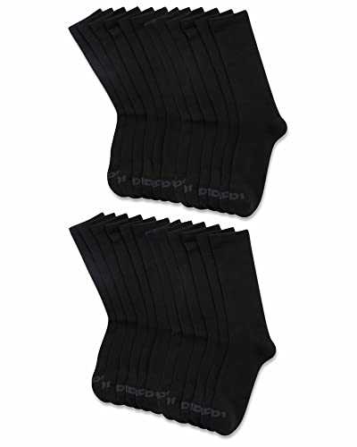 AND1 Men's Socks - Athletic Cushion Crew Socks (24 Pack), Size 6-12.5, Black