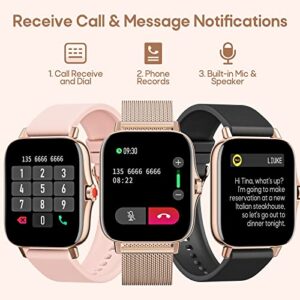 ZKCREATION Smart Watches for Women, 1.69" HD Bluetooth Call Fitness Tracker Smartwatch with Blood Pressure/Heart Rate Monitor, IP67 Waterproof Smart Watches, Smart Watch for Android iOS Phones