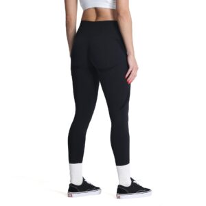 Aoxjox Workout Seamless Leggings for Women Smile Contour High Waisted Gym Yoga Pants Tights (Black, Medium)