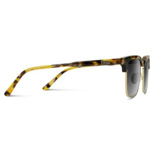 WearMe Pro Polarized Semi-Rimless Rectangular Sunglasses (Blaze Tortoise/Gradient Black Lens)