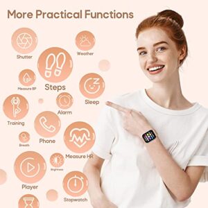 ZKCREATION Smart Watches for Women, 1.69" HD Bluetooth Call Fitness Tracker Smartwatch with Blood Pressure/Heart Rate Monitor, IP67 Waterproof Smart Watches, Smart Watch for Android iOS Phones