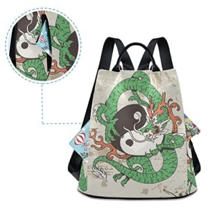 Backpack Purse for Women Fashion Chinese Dragon Travel Anti-theft Daypack College Casual Shoulder Bag Medium Size