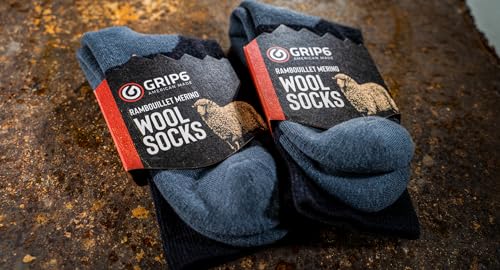 GRIP6 Everyday Merino Wool Socks - Lightweight Wool Hiking Socks - Warm Crew Socks for Men and Women - Cold Weather Gear - Black, Medium (1-pack)