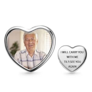 GNOCE Personalized Photo Charms For Bracelets/Necklace 925 Sterling Silver Heart Custom Picture Charms for Women Mother's day (Photo-5)