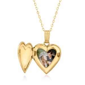 Canaria Single-Initial - 10kt Yellow Gold Heart Locket Necklace. 16 inches