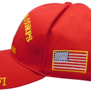 Marine Corps Veteran EGA Semper Fi Red Cotton Adjustable Embroidered Baseball Hat Cap Officially Licensed CP00313