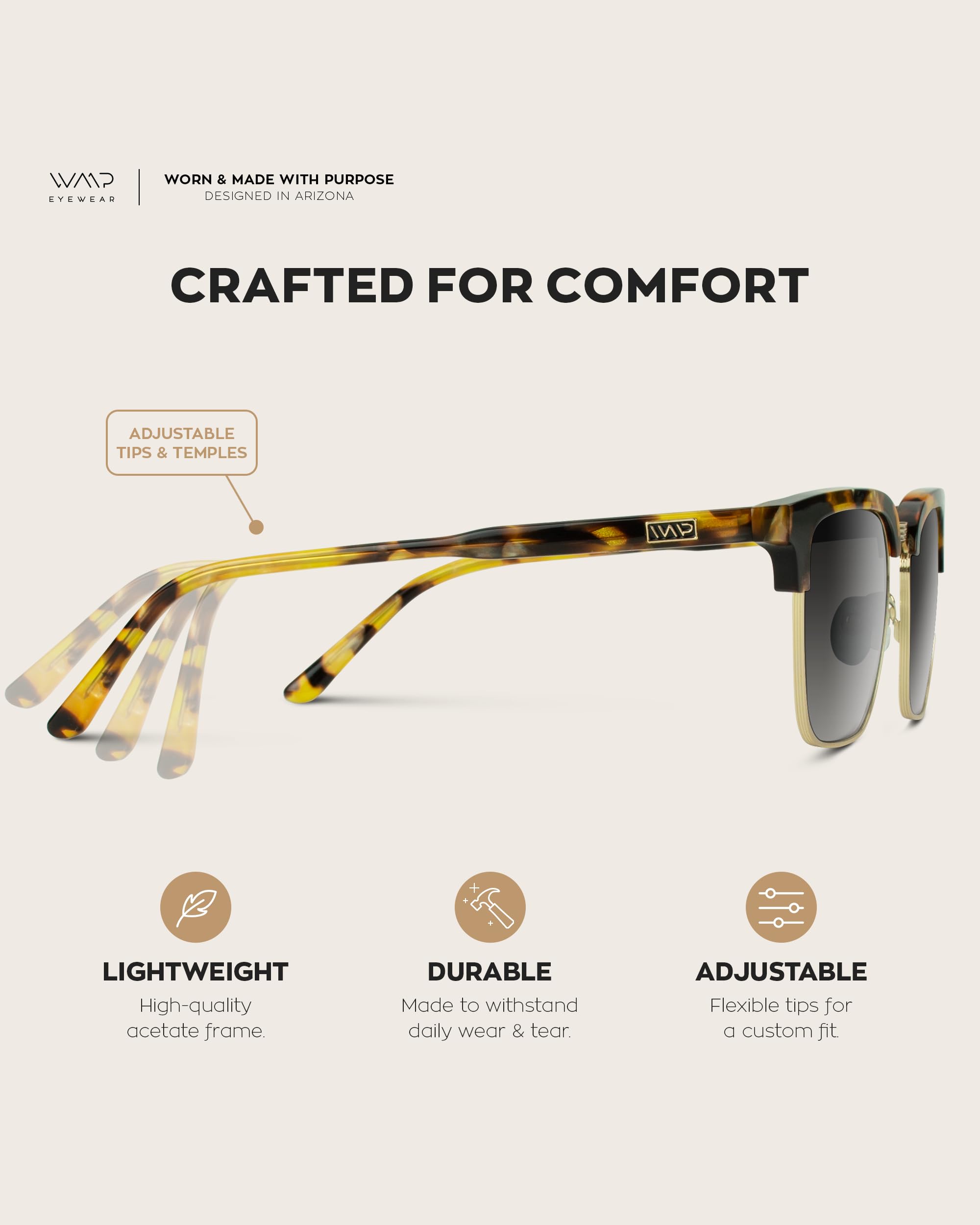 WearMe Pro Polarized Semi-Rimless Rectangular Sunglasses (Blaze Tortoise/Gradient Black Lens)