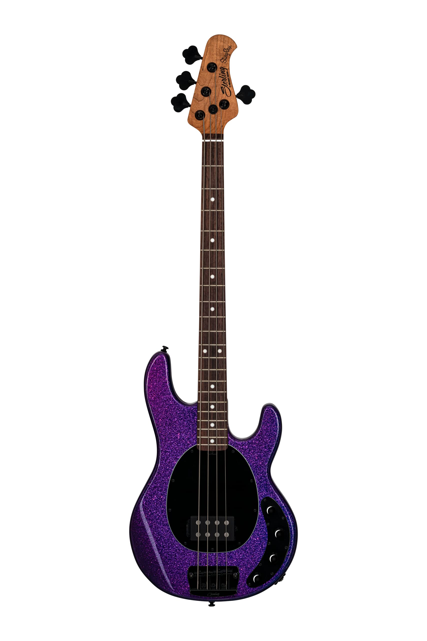 Sterling by Music Man 4 String Bass Guitar, Right, Purple Sparkle (RAY34-PSK-R2)