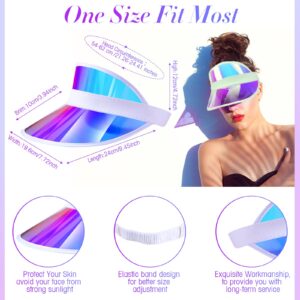 12 Pieces Sun Visor Hats Adjustable Beach Golf Cap Clear Visor Hats for Women Men UV Protection Translucent Hat for Outdoor (Silver, Purple, Blue)