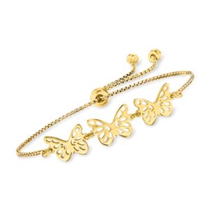 Ross-Simons Italian 18kt Gold Over Sterling Butterfly Bolo Bracelet