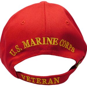 Marine Corps Veteran EGA Semper Fi Red Cotton Adjustable Embroidered Baseball Hat Cap Officially Licensed CP00313