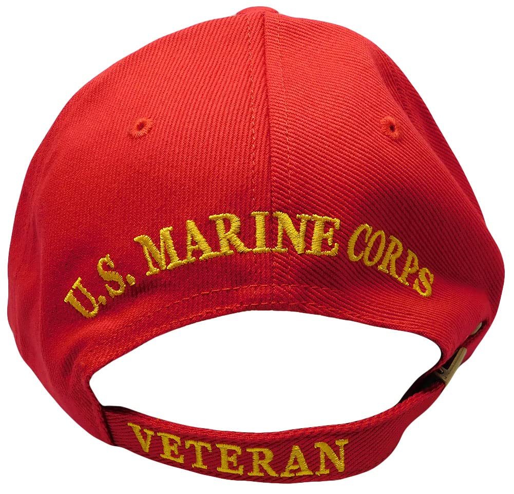 Marine Corps Veteran EGA Semper Fi Red Cotton Adjustable Embroidered Baseball Hat Cap Officially Licensed CP00313