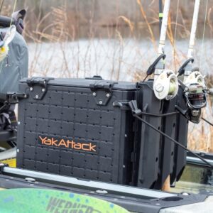 YakAttack TetherTube Rod Holder with Built-in Rod Leash and Mounting Hardaware, Black - Two Pack (BLP-AC-0006) | Kayak Fishing Accessories