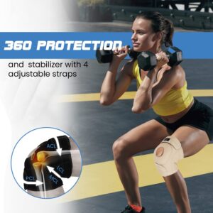 MODVEL ELITE Knee Brace for Women & Men with Side Stabilizers, Patella Gel Pads Brace for Meniscus Tear for Maximum Knee Pain Support - ACL Knee Braces for Running, Workout, Arthritis & Joint Recovery