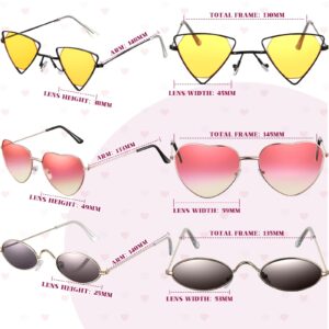 Juinte 8Pcs Irregular Sunglasses Set Heart Sunglasses Flame Cloud Butterfly Star Rimless Sunglasses Party Favors (Vibrant Style)