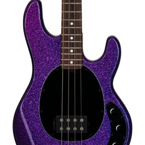 Sterling by Music Man 4 String Bass Guitar, Right, Purple Sparkle (RAY34-PSK-R2)