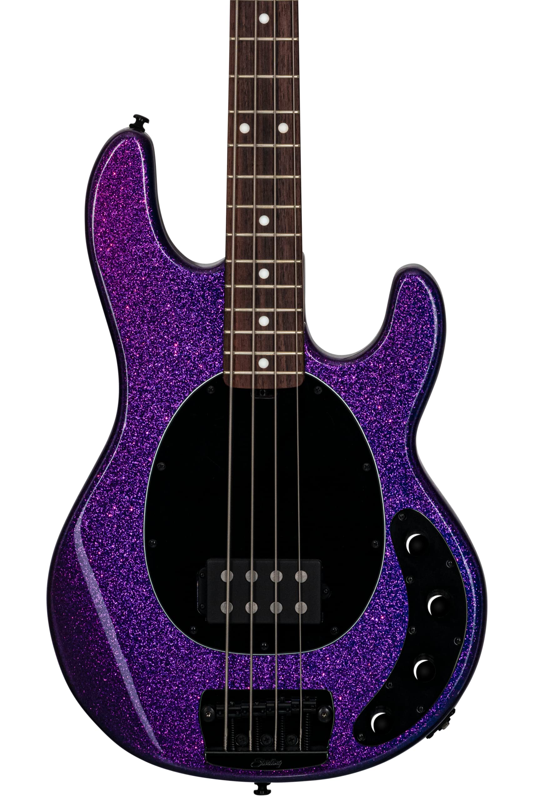 Sterling by Music Man 4 String Bass Guitar, Right, Purple Sparkle (RAY34-PSK-R2)