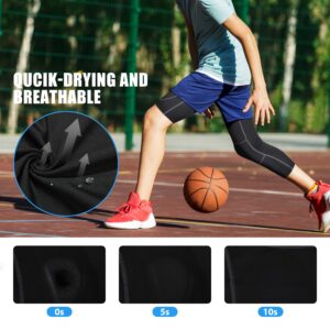 Runhit Boys One Leg Compression Leggings Tights Athletic Pants Base Layer for Kid Basketball Football Workout