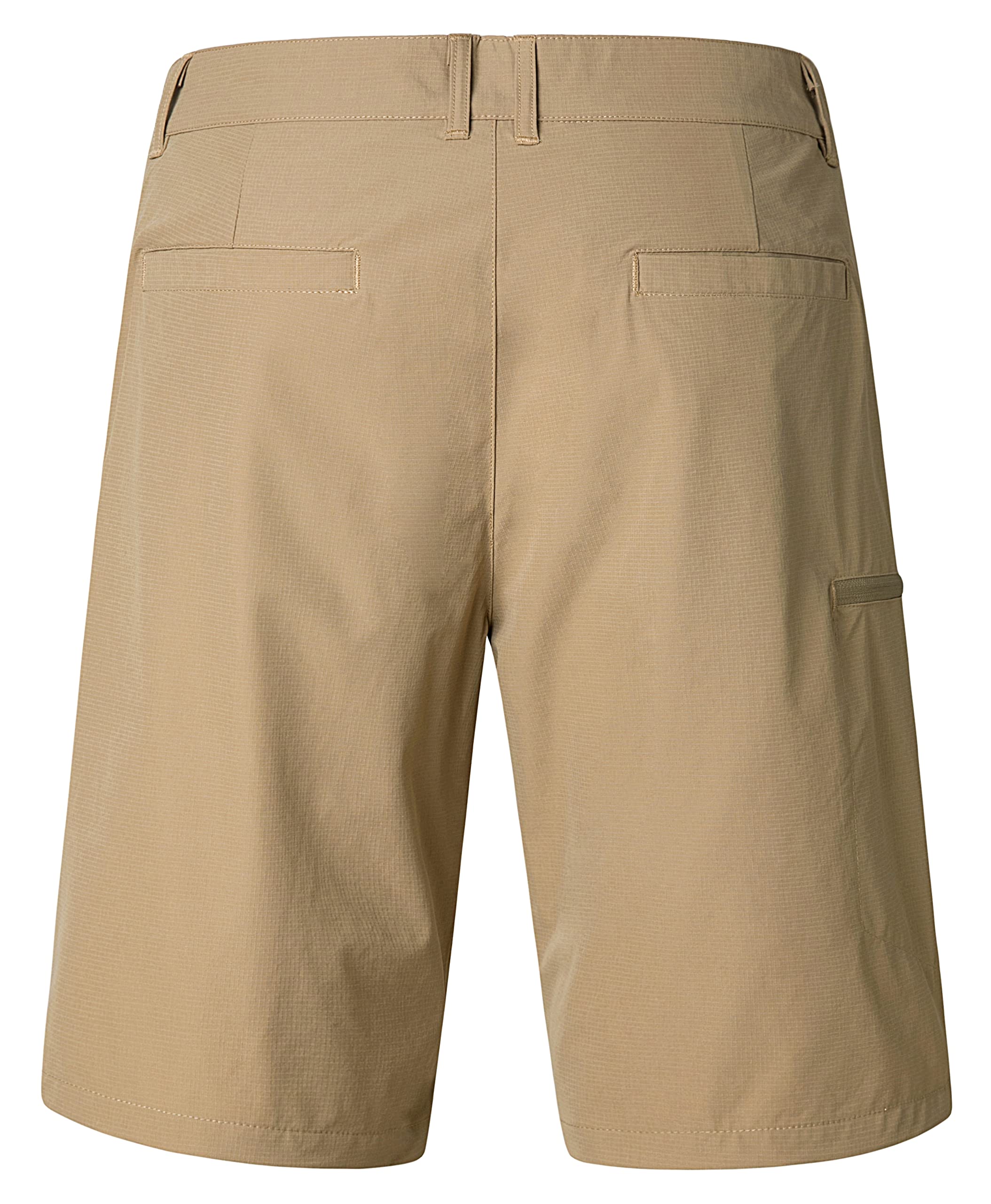 Derminpro Men's Classic Fit Stretch Nylon Waterproof Golf Shorts with Zip Pockets Khaki XX-Large