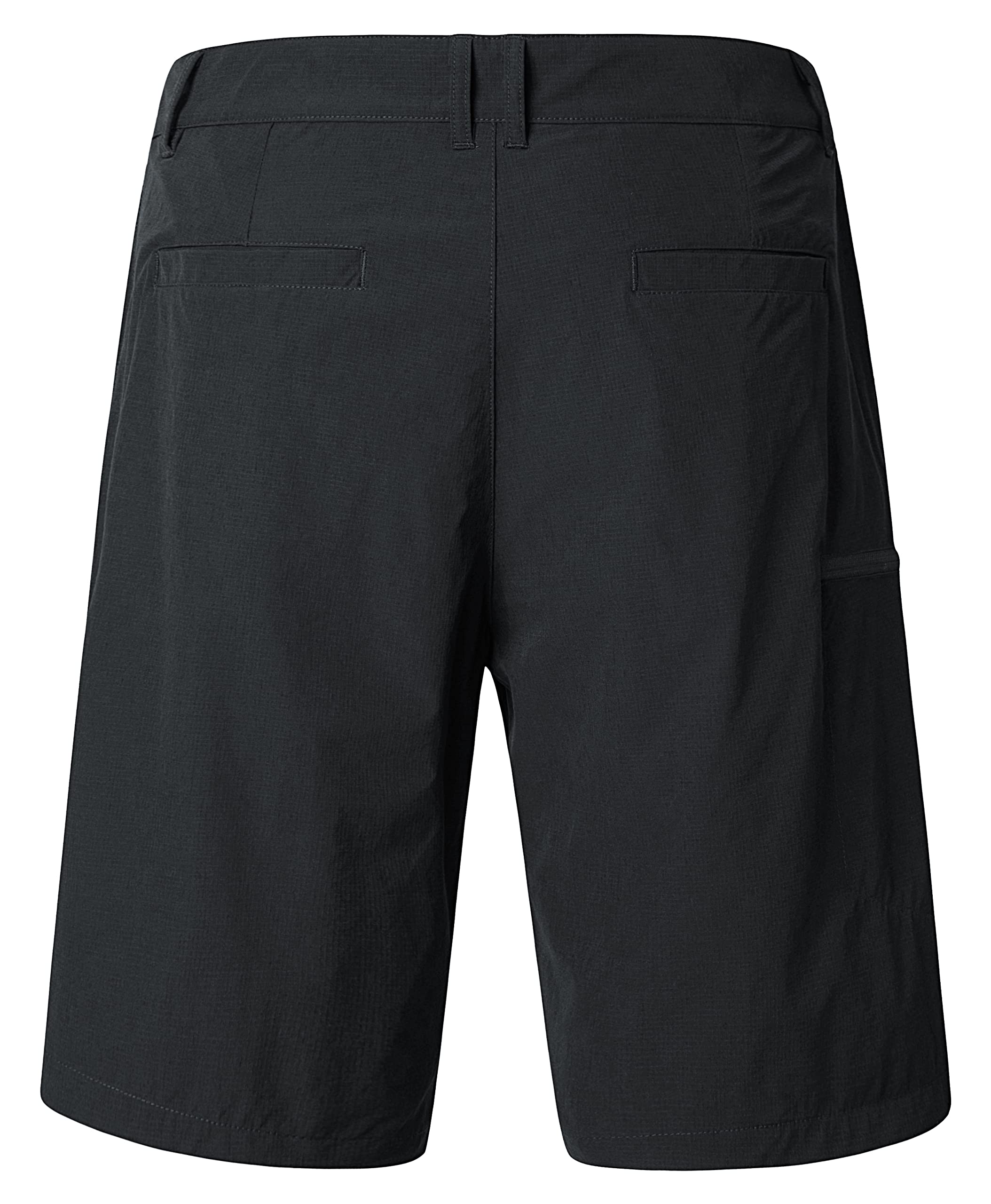 Derminpro Men's Waterproof Quick Dry Pocketed Stretch Zip Pockets Hiking Shorts Black Large