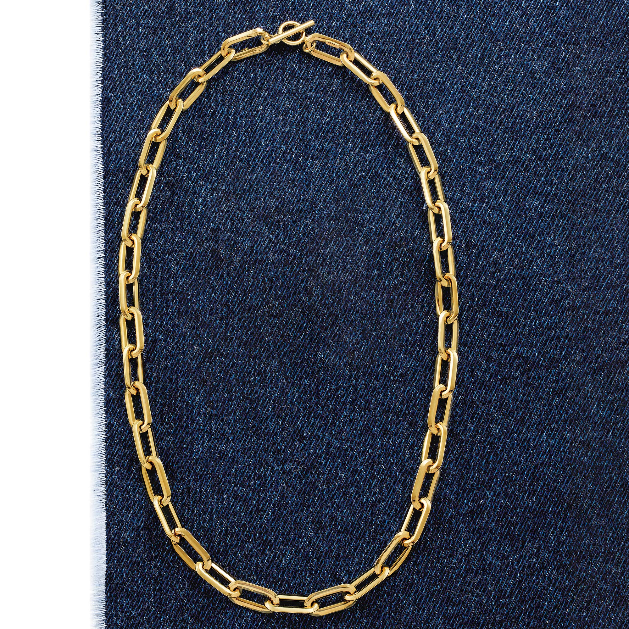 Ross-Simons Italian 18kt Yellow Gold Paper Clip Link Necklace. 16 inches