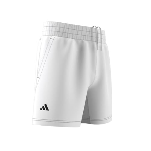 adidas Boys' Club Tennis 3-Stripes Shorts, White (2023), Medium