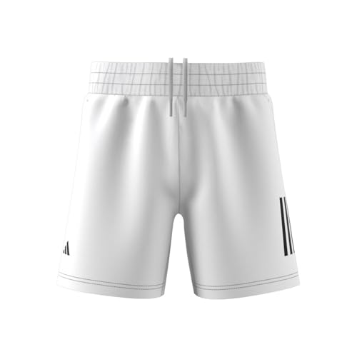 adidas Boys' Club Tennis 3-Stripes Shorts, White (2023), Medium