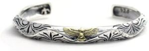 cosumosu sterling silver southwest native american eagle hawk cuff bangle bracelet adjustable