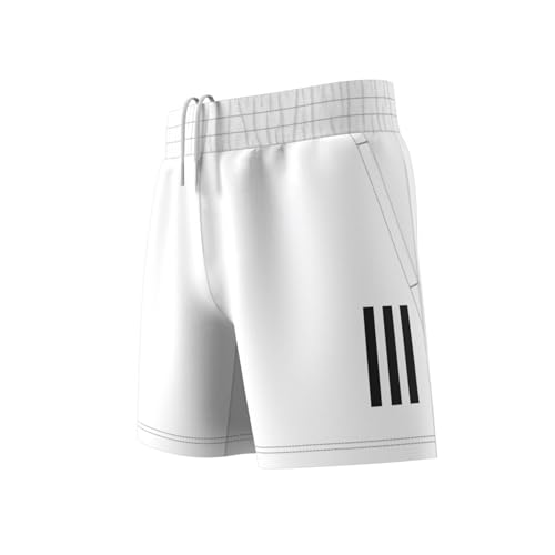 adidas Boys' Club Tennis 3-Stripes Shorts, White (2023), Medium