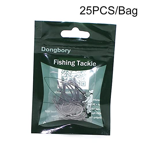 Fishing Hooks 25 Pcs Matte Black Fishing Hook Barb Carp Grass Carp Single Circle Fishing Hook Fishing Accessories Fishing (Color : 25PCS Size 6)