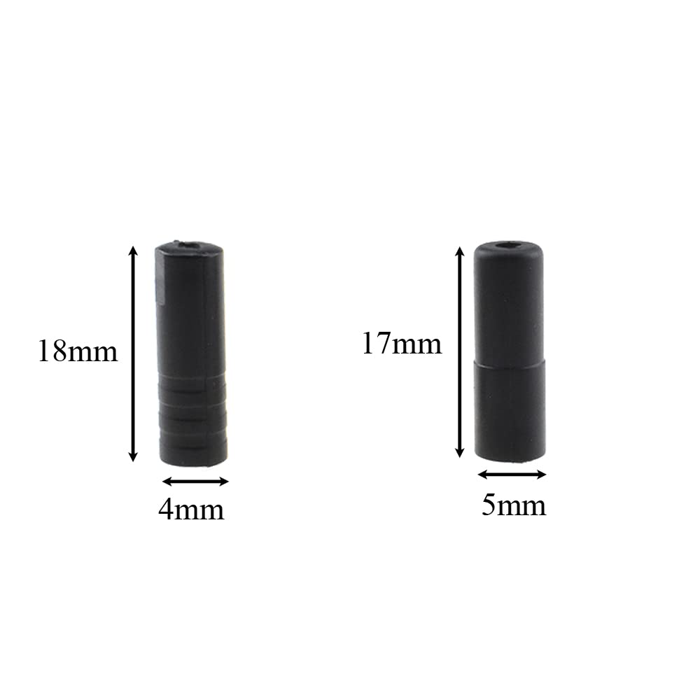 Hao Pro 5mm Diameter Plastic Brake Cable Cap and 4mm Shift Cable Cap Prevent Fraying Easily Replace Less Interference Bicycle Housing Ferrule Wire Crimp Black 60 PCS for Mountain Bike Road Bike