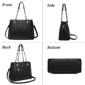 Satchel Handbags for Women Chain Tote Purse Ladies Leather Quilted Shoulder Hobo Bag for Work/Gift