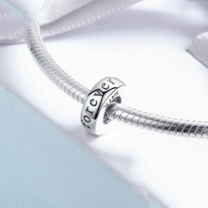 925 Sterling Silver Spacer Charm Clip Charm Stopper Charm Star Charm Flower Charm Love Charm for Pandora Charm Bracelet (C)