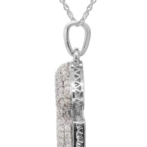 SAVEARTH DIAMONDS 1 1/8 Carat Round Cut Lab Created Moissanite Diamond Initial Bubble Letter G Pendant Necklace In 14k White Gold Over Sterling Silver With 18" Chain (VVS1, 1.13 Cttw)